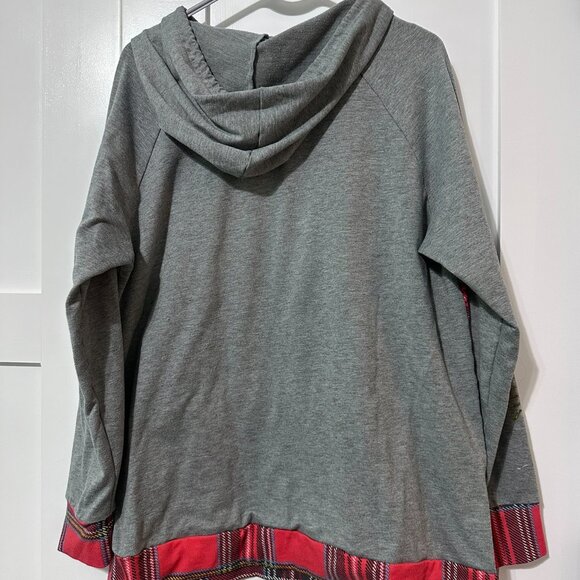 Simply Southern Red Plaid & Grey Hoodie Size XXL - Picture 5 of 5